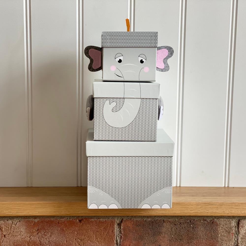 childrens-set-of-3-stacking-elephant-gift-boxes|K-29862-BXCC|Luck and Luck| 1