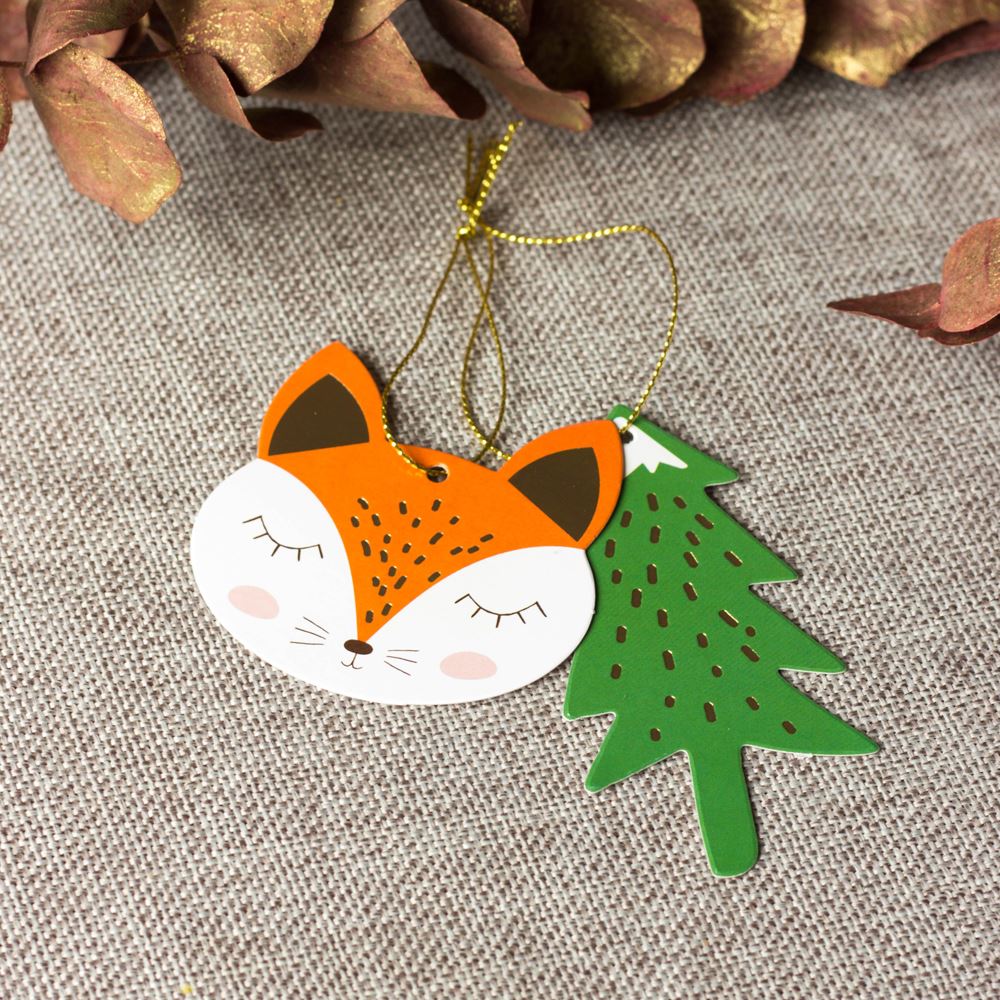 christmas-foil-gift-tag-set-of-12-forest-animals|ZDZ22|Luck and Luck| 3