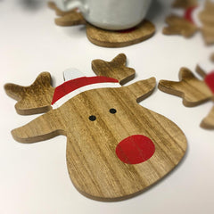 rudolph-the-reindeer-coasters-set-of-4-christmas-home-gift||Luck and Luck| 4