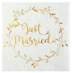 gold-just-married-paper-wedding-napkins-x-20|633400000003|Luck and Luck| 1