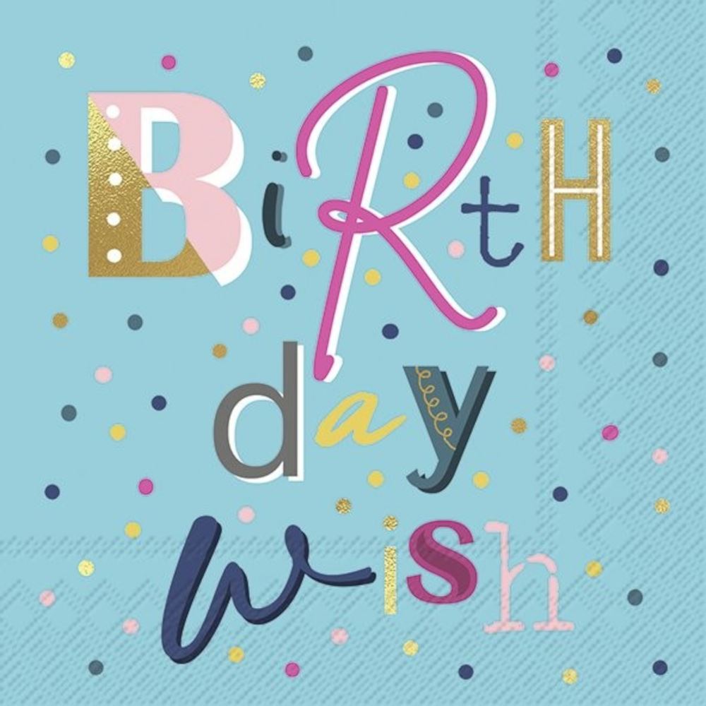 birthday-wish-turquoise-paper-party-lunch-napkins-large-x-20|L 957342|Luck and Luck| 3