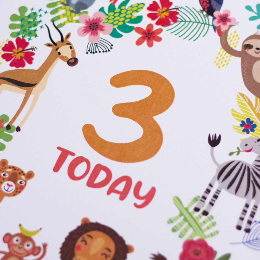 rainforest-age-3-birthday-sign-and-easel|LLSTWRAINFOREST3A4|Luck and Luck|2