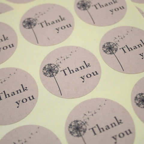 round-dandelion-thank-you-kraft-seal-sticker-wedding-craft-favours-x-36|16a906.9|Luck and Luck| 1