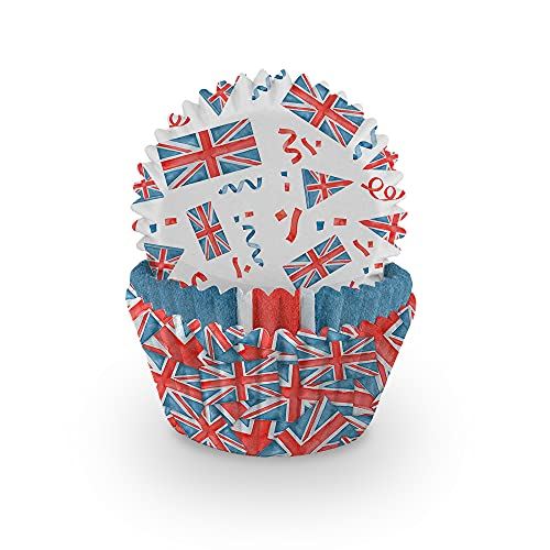 british-union-jack-flag-cupcake-baking-cases-queens-jubilee-x-75|J130|Luck and Luck| 1