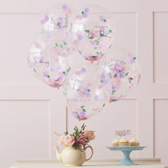 floral-confetti-happy-birthday-party-balloons-x-5-lets-partea|TEA613|Luck and Luck| 1