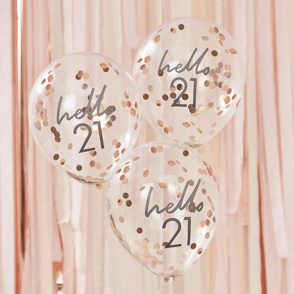 hello-21-rose-gold-party-balloons-21st-birthday-balloons-x-5|MIX106|Luck and Luck| 1