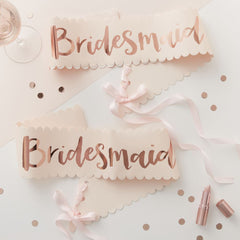 pink-and-rose-gold-bridesmaid-sashes-2-pack-team-bride-hen-party|TB614|Luck and Luck| 1