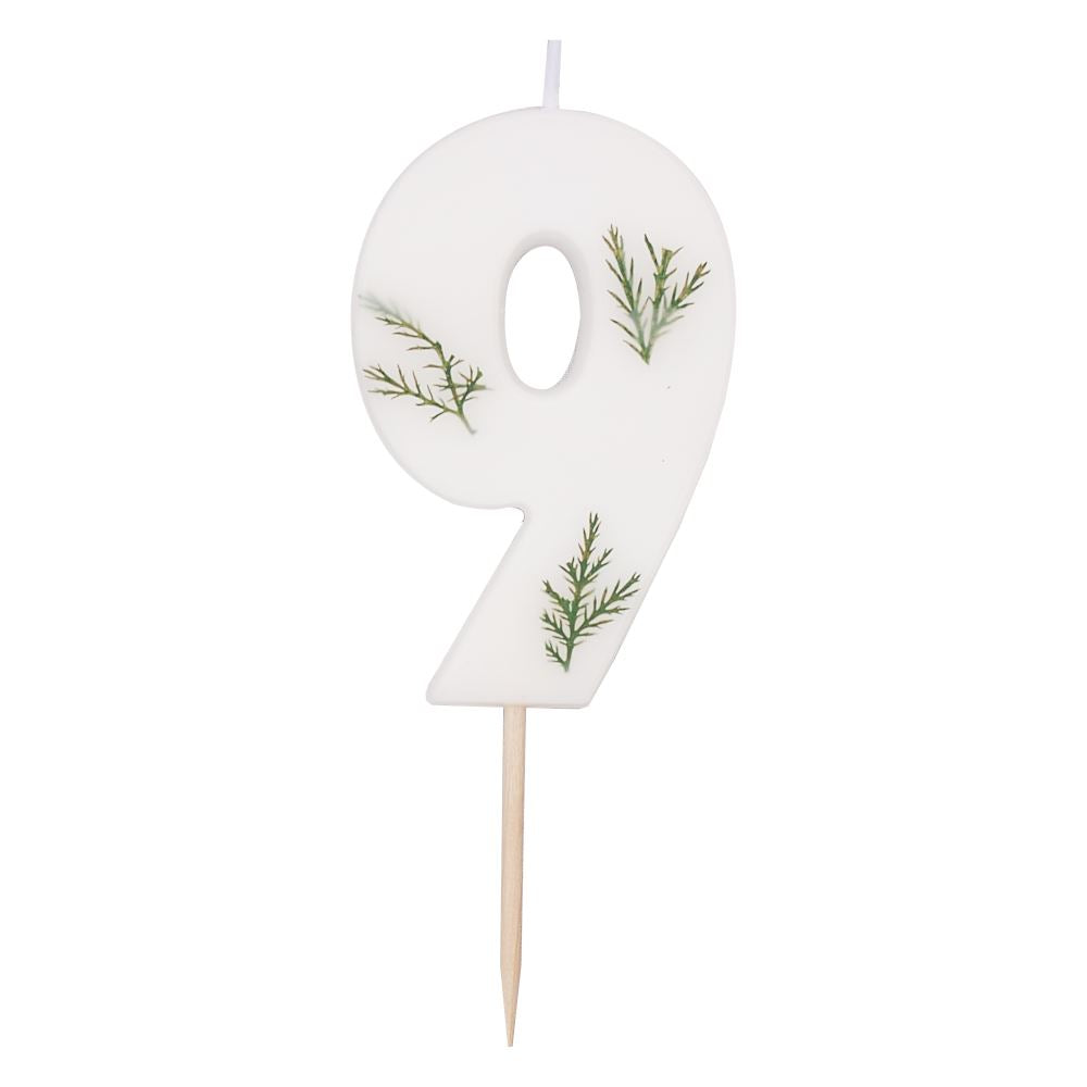 leaf-foliage-number-9-birthday-candle|MIX-584|Luck and Luck|2