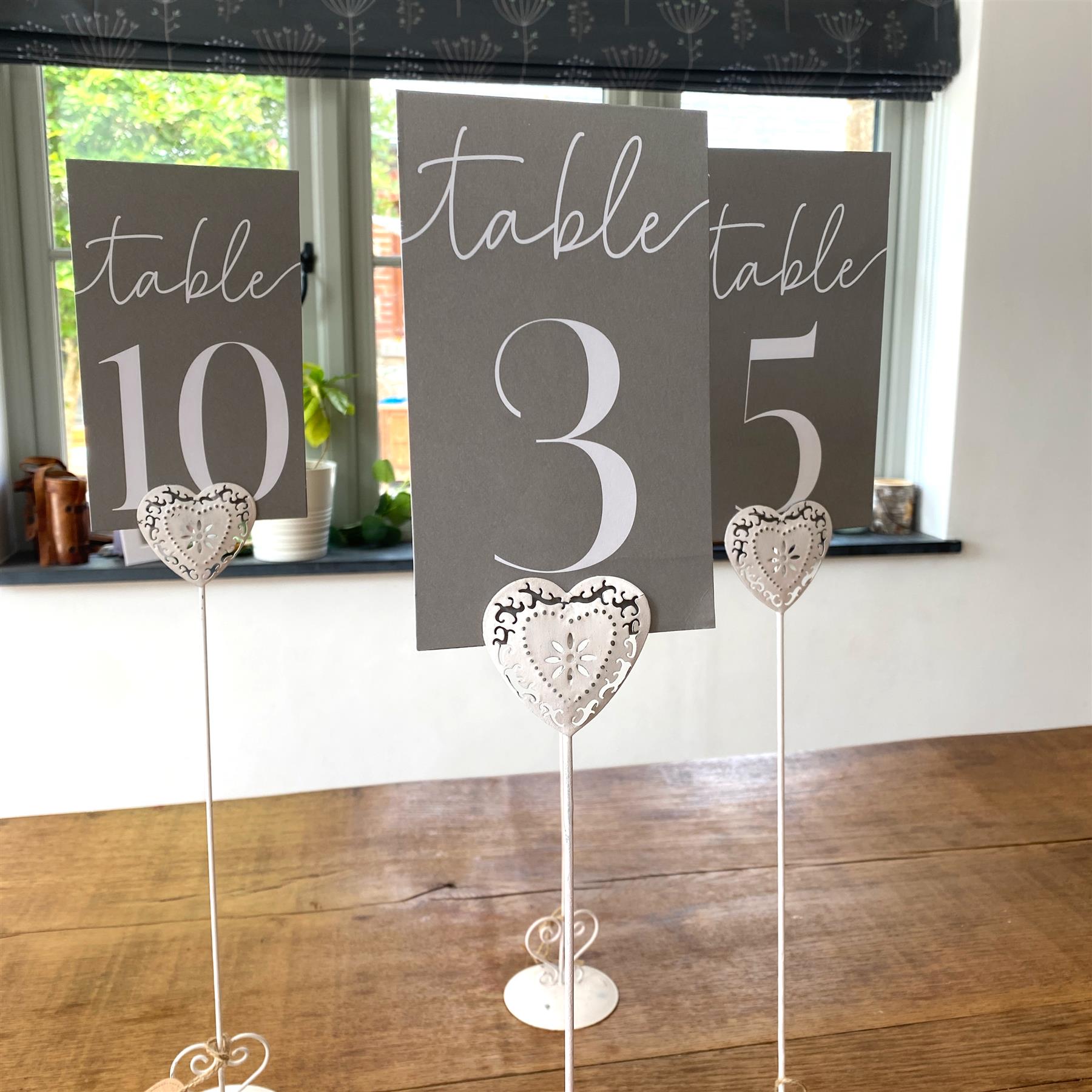 shabby-chic-vintage-style-heart-wedding-table-number-holder-tall-x-4|BCA058|Luck and Luck| 4