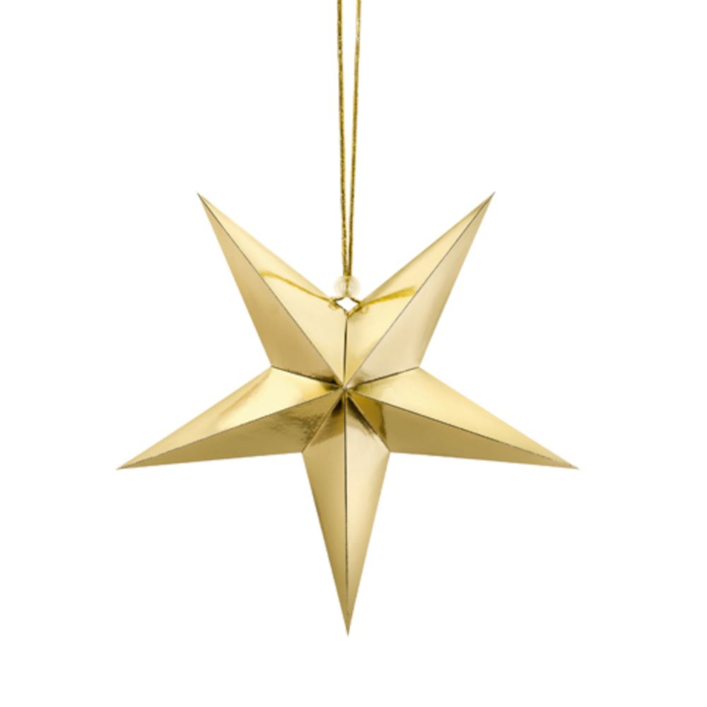 gold-paper-stars-christmas-hanging-decoration-set-of-3|LLGOLDSTARSX3|Luck and Luck|2
