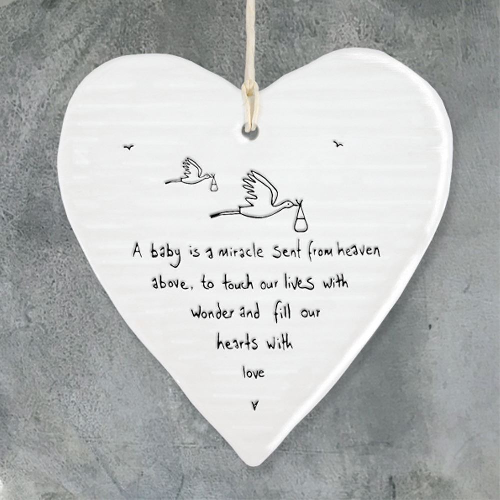 east-of-india-porcelain-hanging-heart-a-baby-is-a-miracle-new-baby-gift|6219|Luck and Luck|2