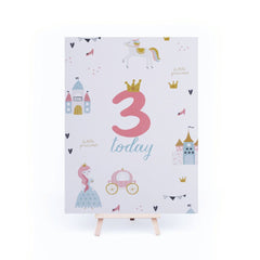 little-princess-age-3-birthday-sign-and-easel|LLSTWPRINCESS3A4|Luck and Luck| 3