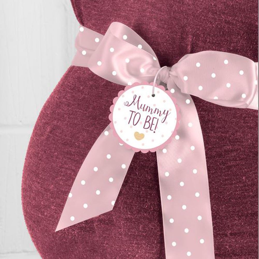 mummy-to-be-ribbon-sash-pink-with-white-dots-baby-shower|J012PK|Luck and Luck| 1