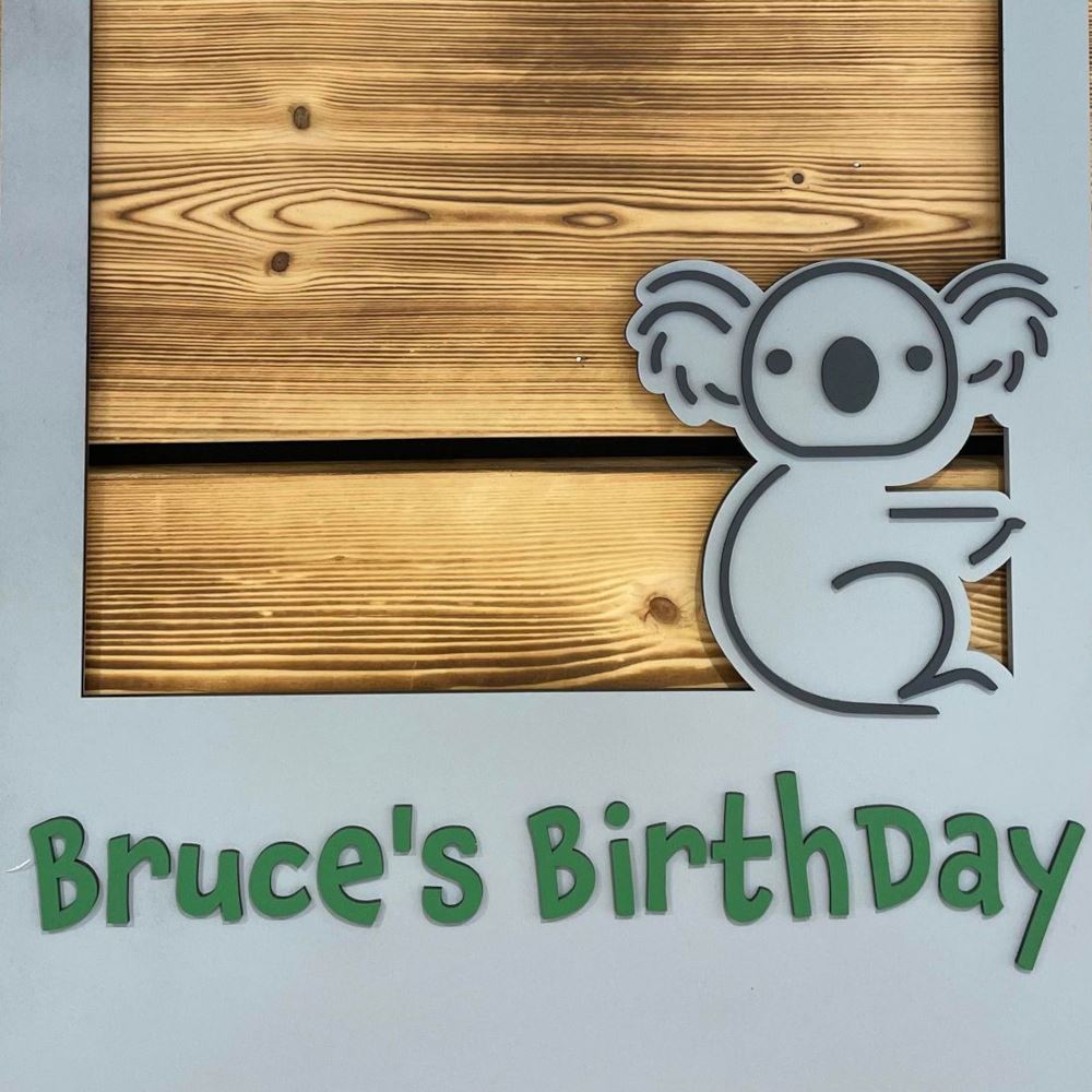 personalised-wooden-photo-booth-frame-with-koala-childrens-party|LLWWPBKOALA|Luck and Luck|2