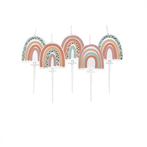 neutral-rainbow-pack-of-5-party-candles|AHC241|Luck and Luck| 1