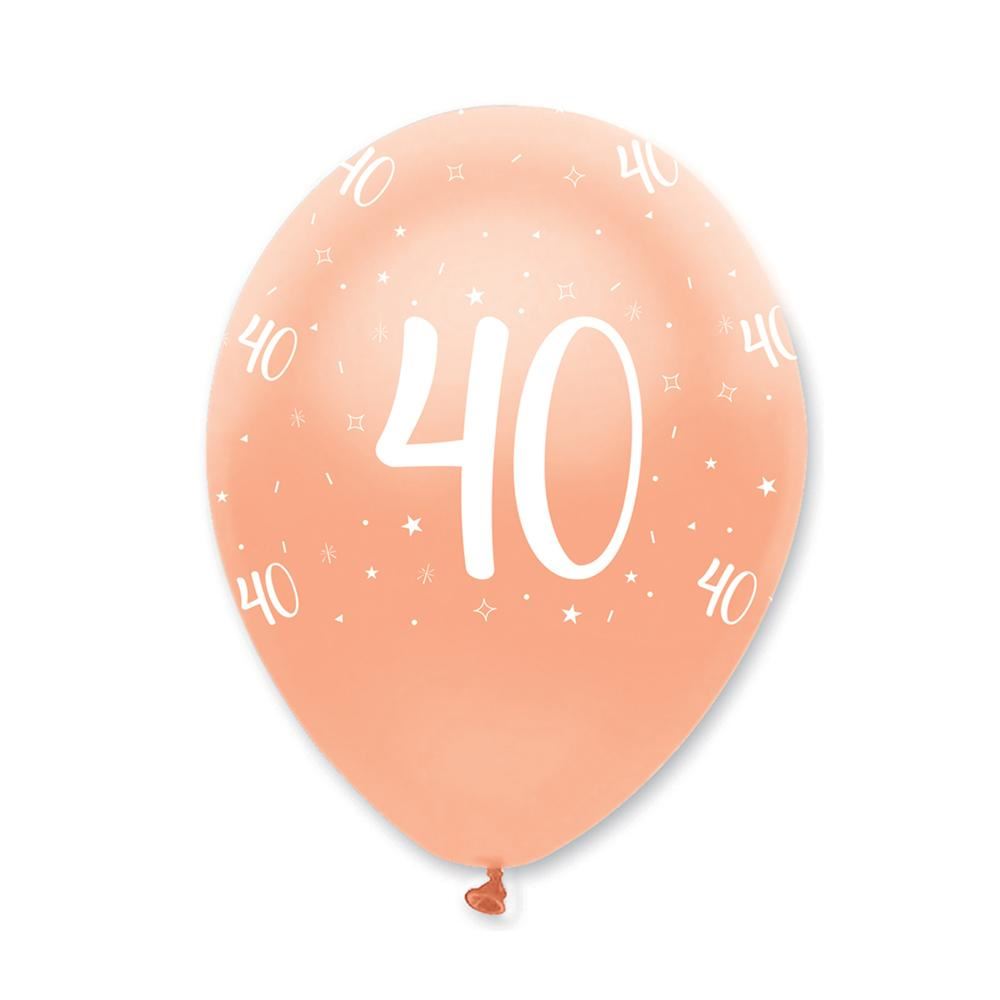 rose-gold-age-40-birthday-balloons-x-6|RB350|Luck and Luck| 1