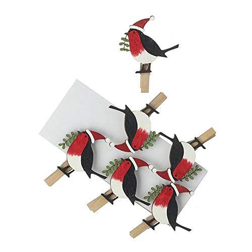 christmas-pegs-wooden-robin-christmas-card|FFX1538|Luck and Luck| 1