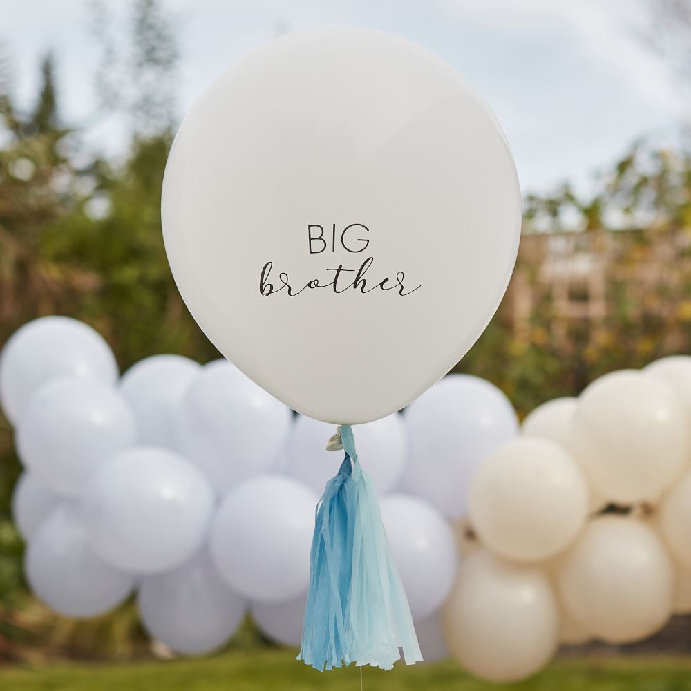 gender-reveal-big-brother-balloon-with-blue-tassels|HEB-112|Luck and Luck| 1