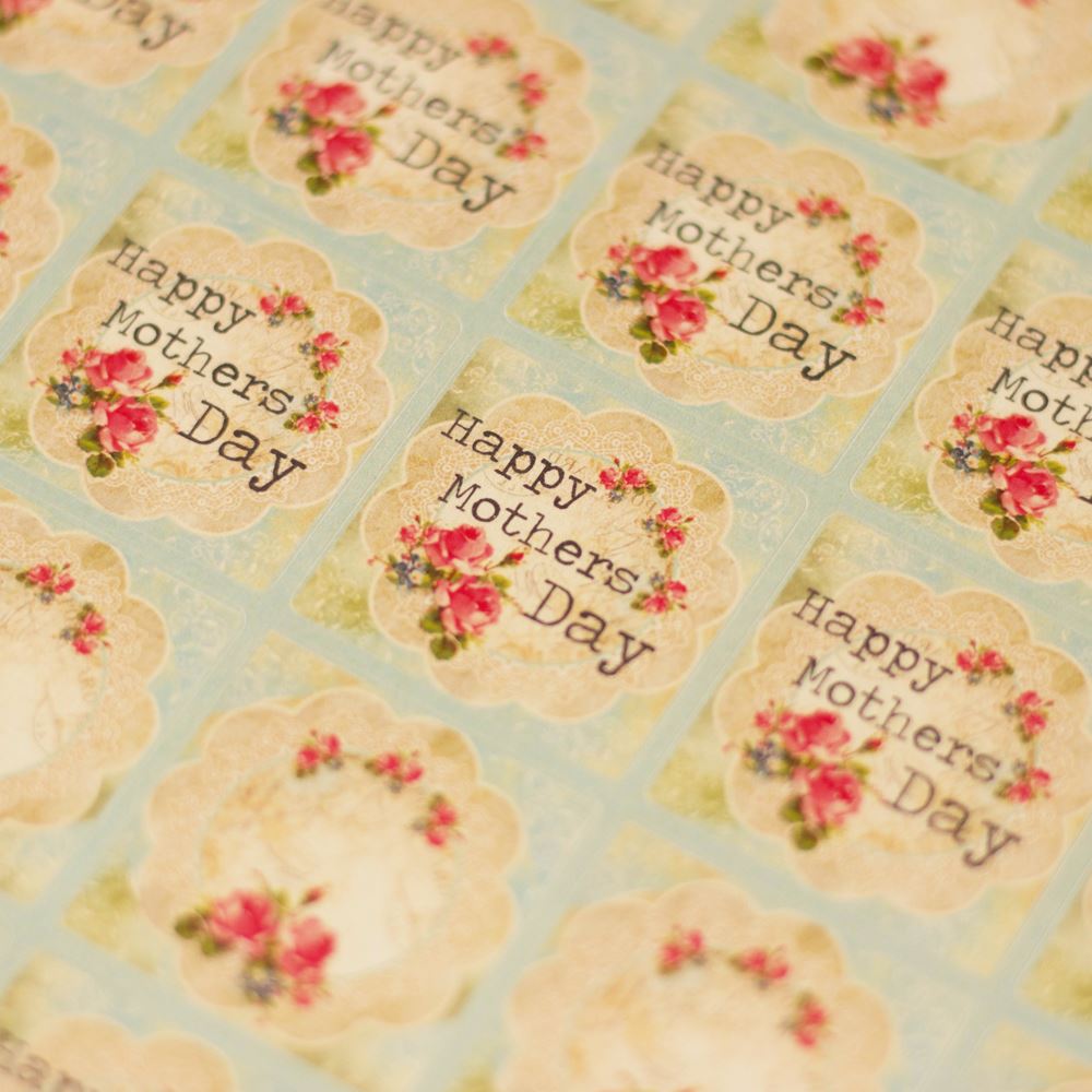 mothers-day-sticker-sheet-happy-mothers-day-35-stickers-vintage-floral|LLMOT001|Luck and Luck| 1