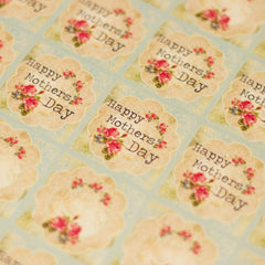 mothers-day-sticker-sheet-happy-mothers-day-35-stickers-vintage-floral|LLMOT001|Luck and Luck| 1