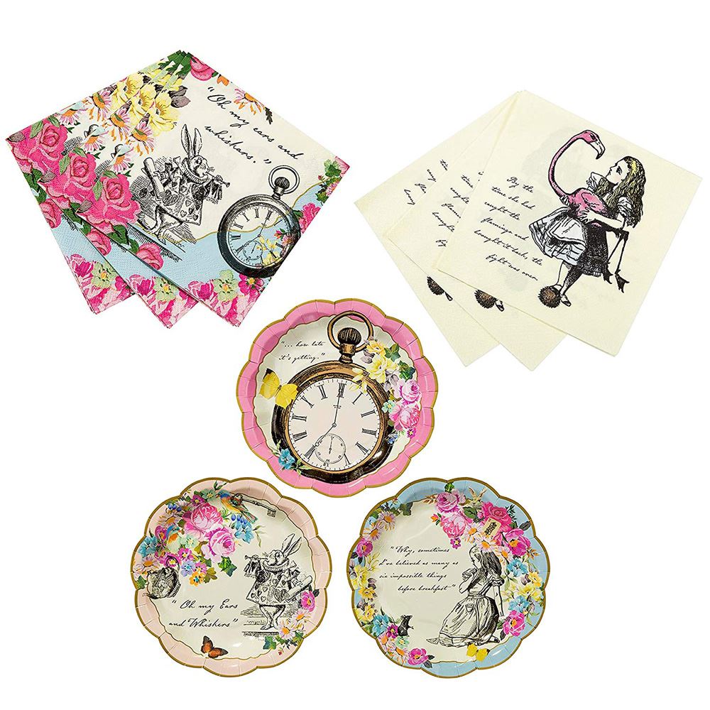 alice-in-wonderland-plates-cocktail-napkins-and-luncheon-napkins-party-set|TSALICESET2|Luck and Luck| 1