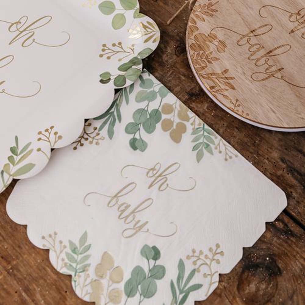 oh-baby-botanical-baby-shower-paper-party-napkins-x-16|90675|Luck and Luck| 1