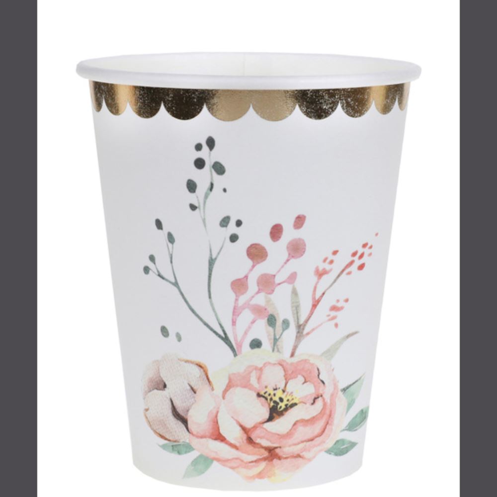 pastel-floral-botanical-paper-party-cups-x-10|784700000099|Luck and Luck|2