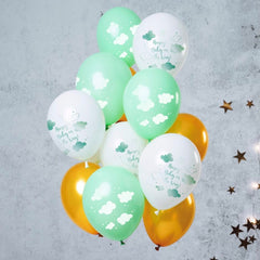 mint-green-hooray-baby-on-the-way-helium-balloons-set-of-12|69342|Luck and Luck| 1