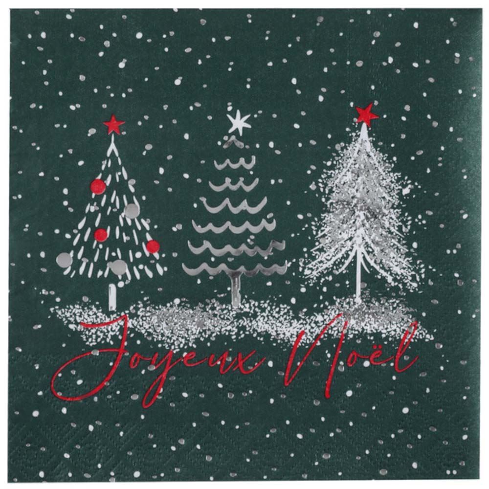 joyeux-noel-green-christmas-paper-party-napkins-x-10|816600000027|Luck and Luck| 3