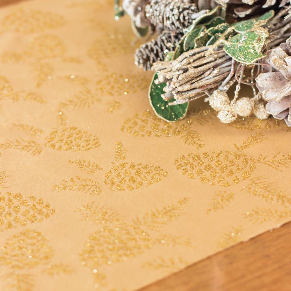 gold-glitter-acorn-christmas-table-runner-28cm-x-3m|91180|Luck and Luck| 6