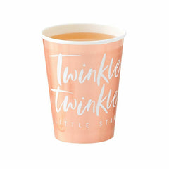 rose-gold-foiled-paper-party-cups-x-8-twinkle-twinkle-baby-shower|TW808|Luck and Luck|2