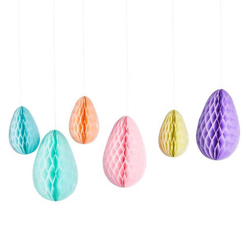 honeycomb-easter-egg-hanging-decorations-x-6|HBHE105|Luck and Luck|2