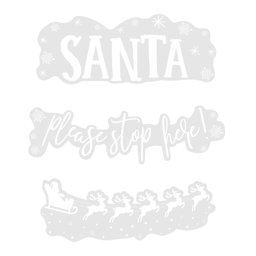 santa-stop-here-with-sleigh-window-sticker-resuseable-christmas-decoration|NV239|Luck and Luck|2