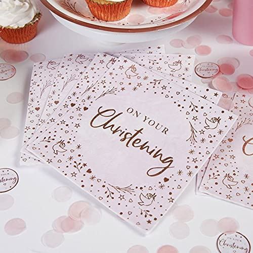 on-your-christening-paper-napkins-pink-x-16|J092|Luck and Luck| 1