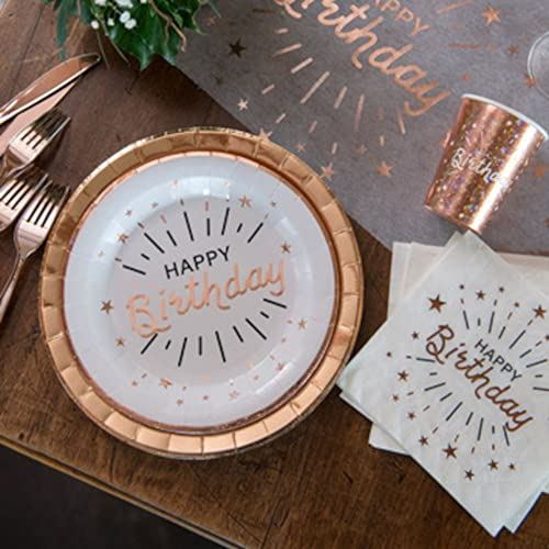sparkling-rose-gold-happy-birthday-paper-plates-x-10|721300000020|Luck and Luck| 1