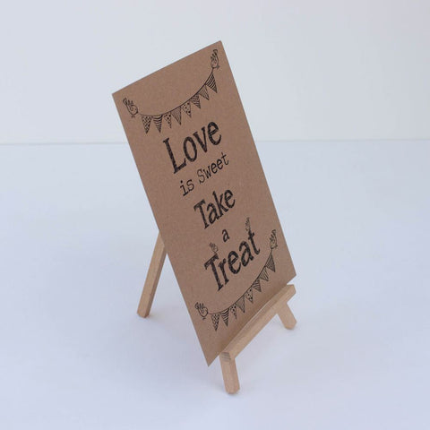 candy-sweet-bar-sign-kraft-brown-love-is-sweet-sign-and-easel-wedding|LLSTKMAM|Luck and Luck|2