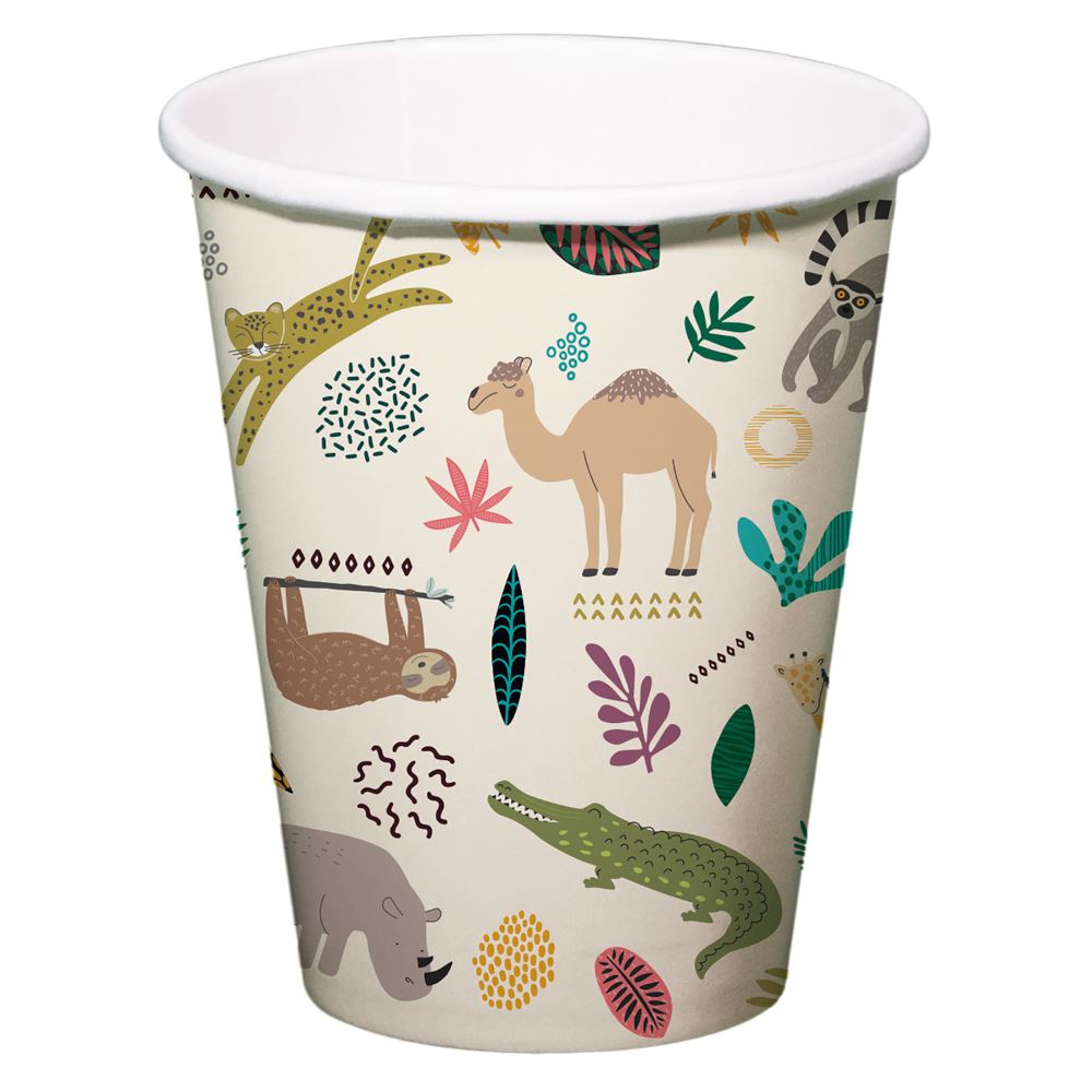 zoo-animal-party-paper-cups-x-6|68345|Luck and Luck|2