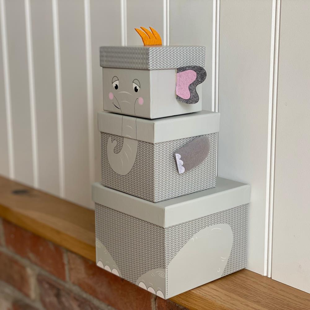 childrens-set-of-3-stacking-elephant-gift-boxes|K-29862-BXCC|Luck and Luck|2