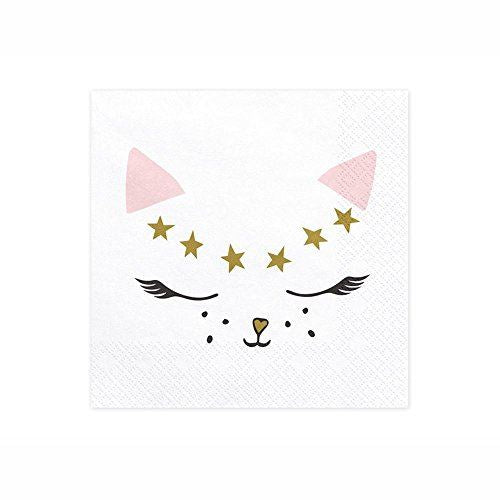 cute-meow-kitty-cat-paper-party-napkins-33x33cm-x-20|SP33-50|Luck and Luck| 1