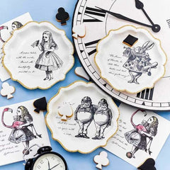 alice-in-wonderland-paper-plate-pack-of-12-alice-birthday-party|TSALICEMEDPLATE|Luck and Luck| 1