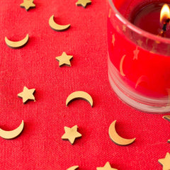 eid-mubarak-moon-and-stars-gold-wooden-table-scatter|LLWWMSTSM|Luck and Luck|2
