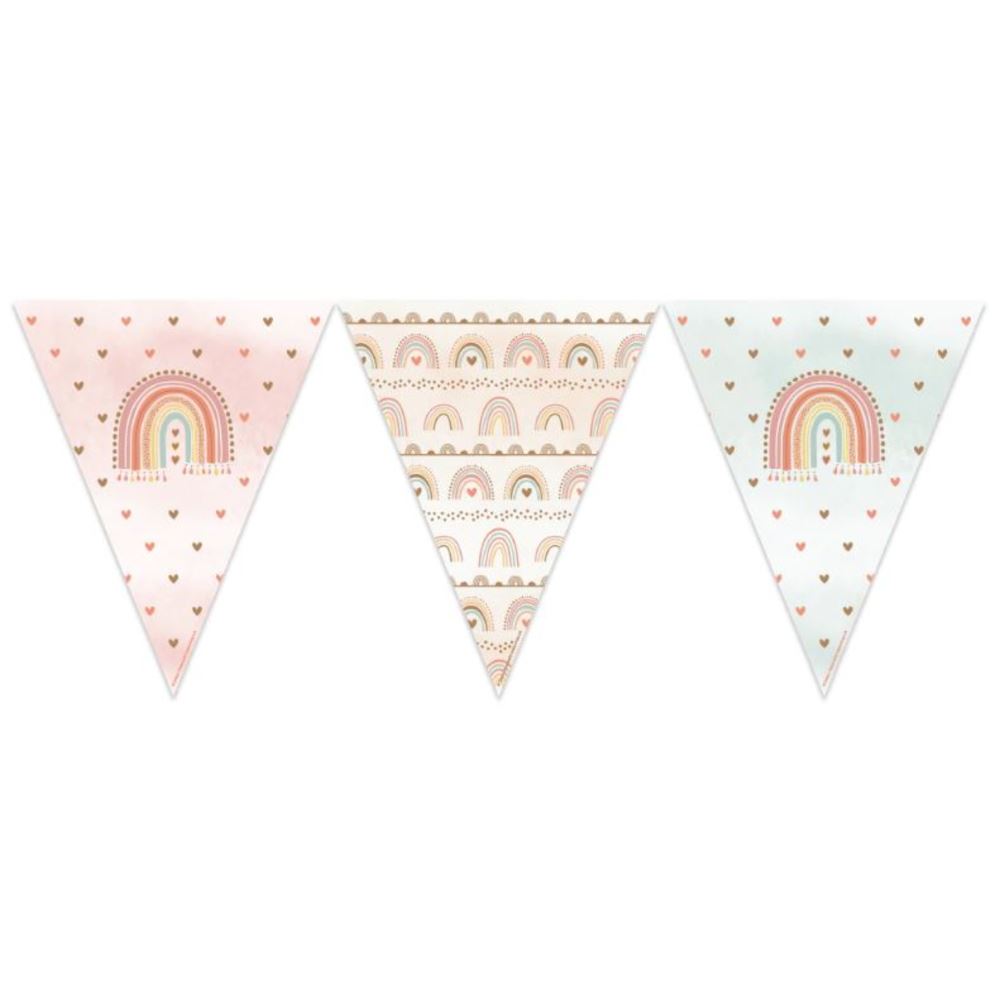 boho-rainbow-paper-party-flag-bunting-3-7m|J166|Luck and Luck| 1