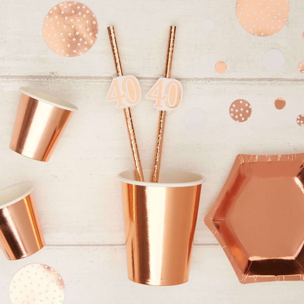 rose-gold-40th-birthday-party-paper-straws-x-10|778371|Luck and Luck| 1